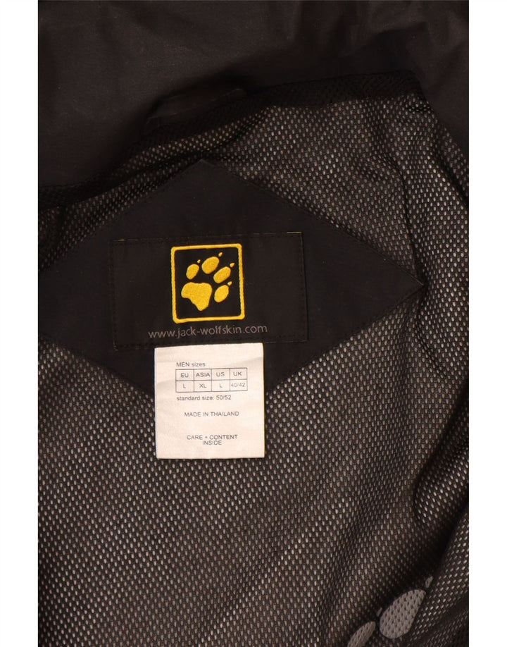 Jack Wolfskin Veste coupe-vent à capuche pour homme UK 40/42 Large Noir Polyester