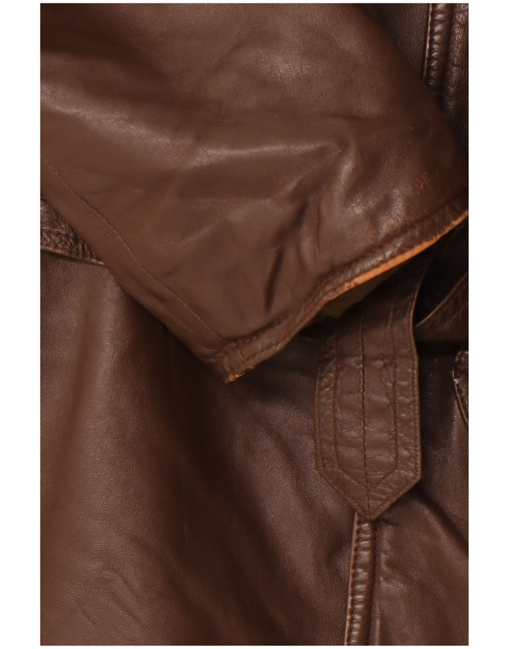 Veste en cuir homme VINTAGE IT 50 grand cuir marron