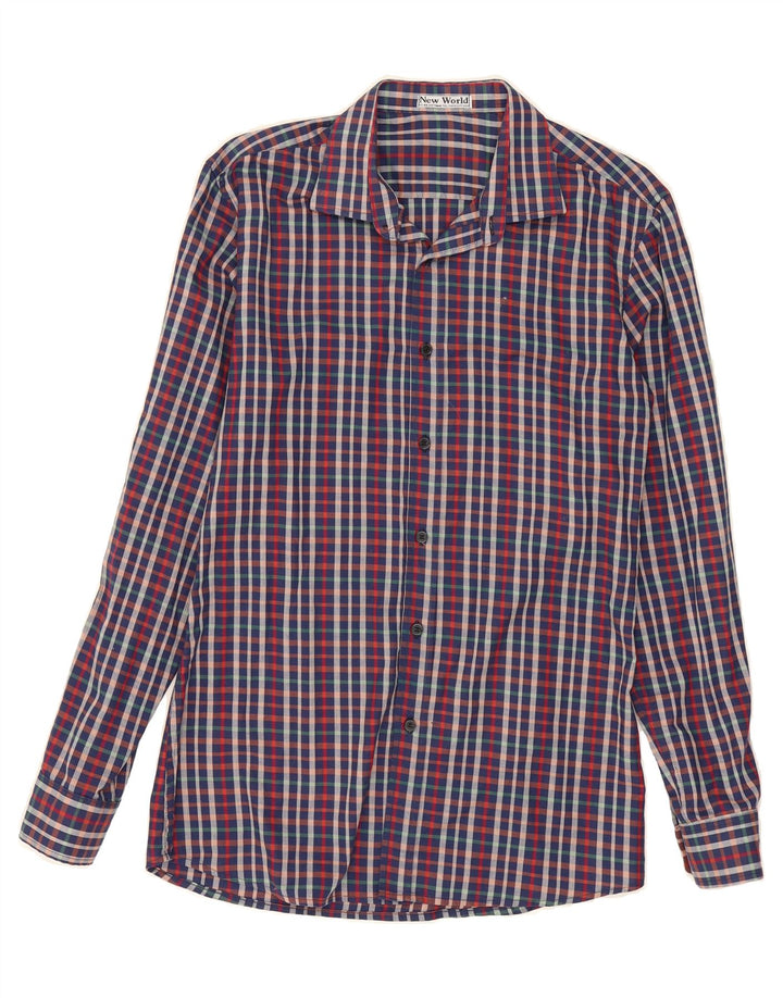 VINTAGE Mens Shirt Small Multicoloured Check Vintage Vintage and Second-Hand Vintage from Messina Hembry 