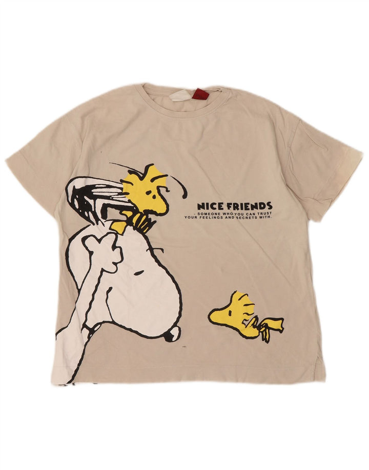 Zara T-Shirt Graphique Garçon 9-10 Ans Blanc Cassé