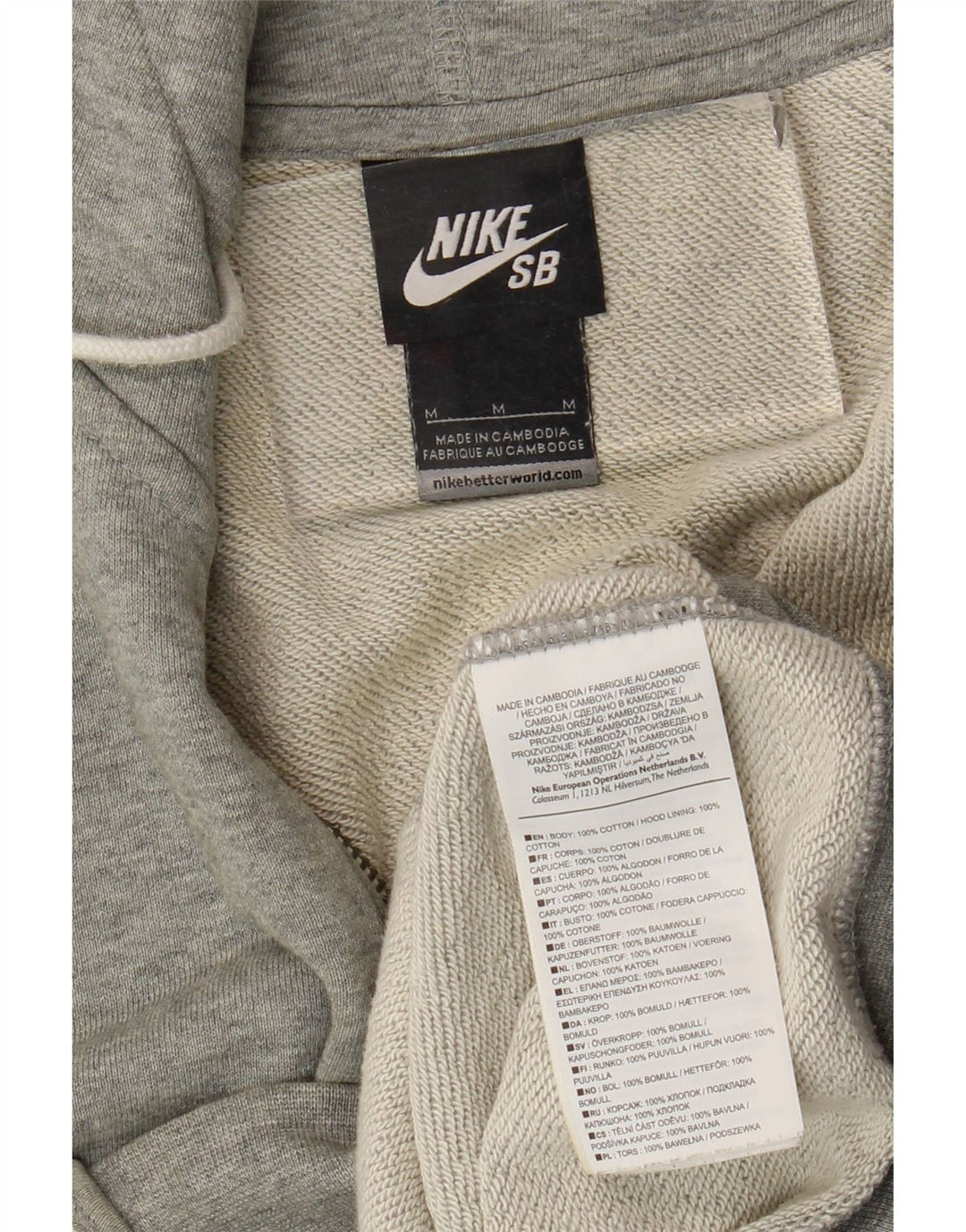 Nike Pull à capuche zippé en coton gris moyen pour homme