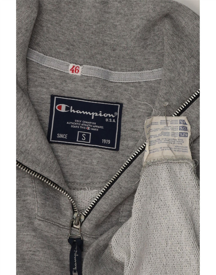 Champion Sweat-shirt à col zippé pour homme Petit coton moucheté gris