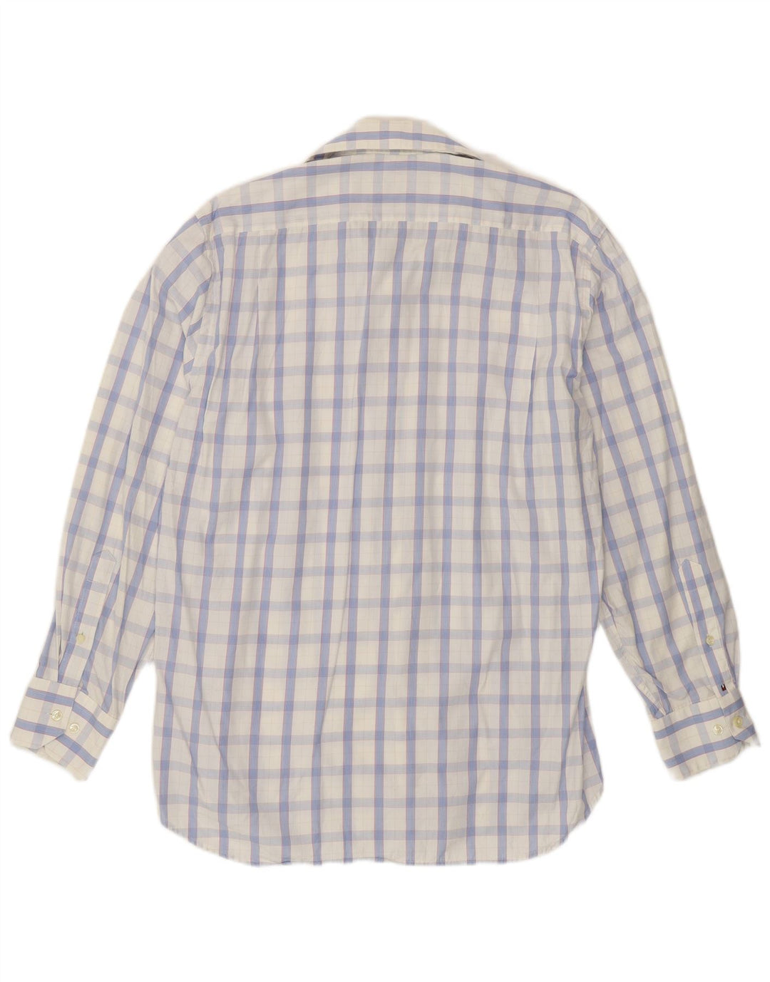 TOMMY HILFIGER Mens Shirt Size 41 16 Large Blue Check Cotton