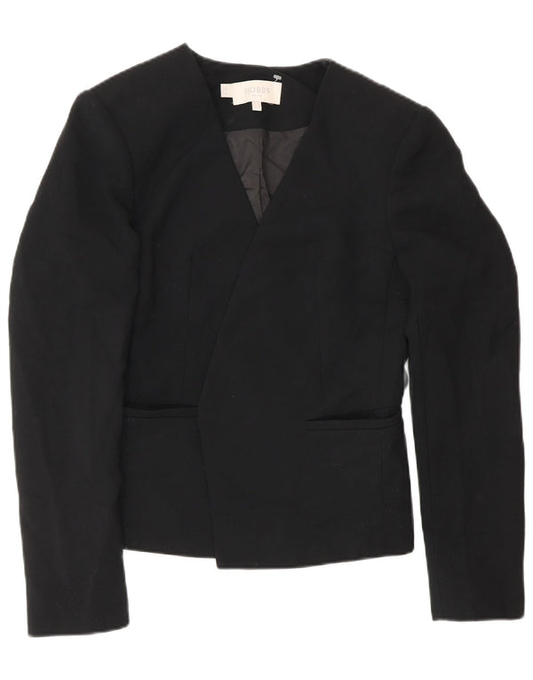 Hobbs Veste Blazer Ouverte Femme UK 10 Petit Noir Polyester