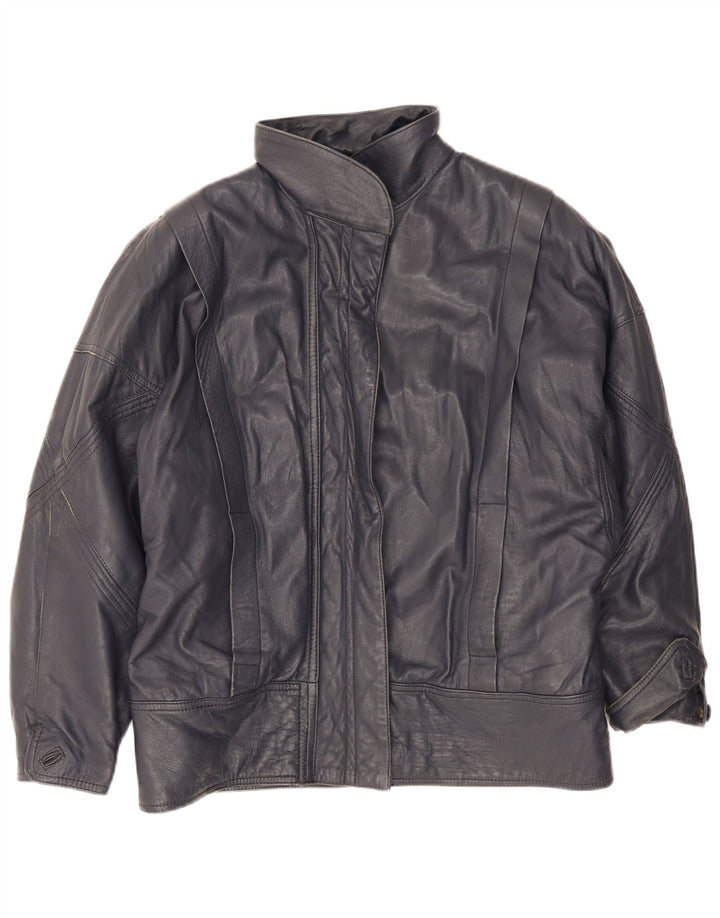 Chevignon Veste en cuir pour femme UK 16 Large Bleu marine