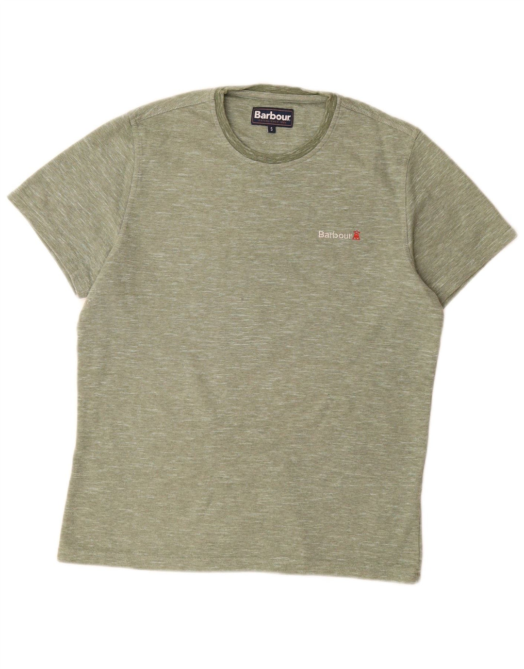 Barbour T-Shirt Homme Haut Petit Coton Moucheté Vert