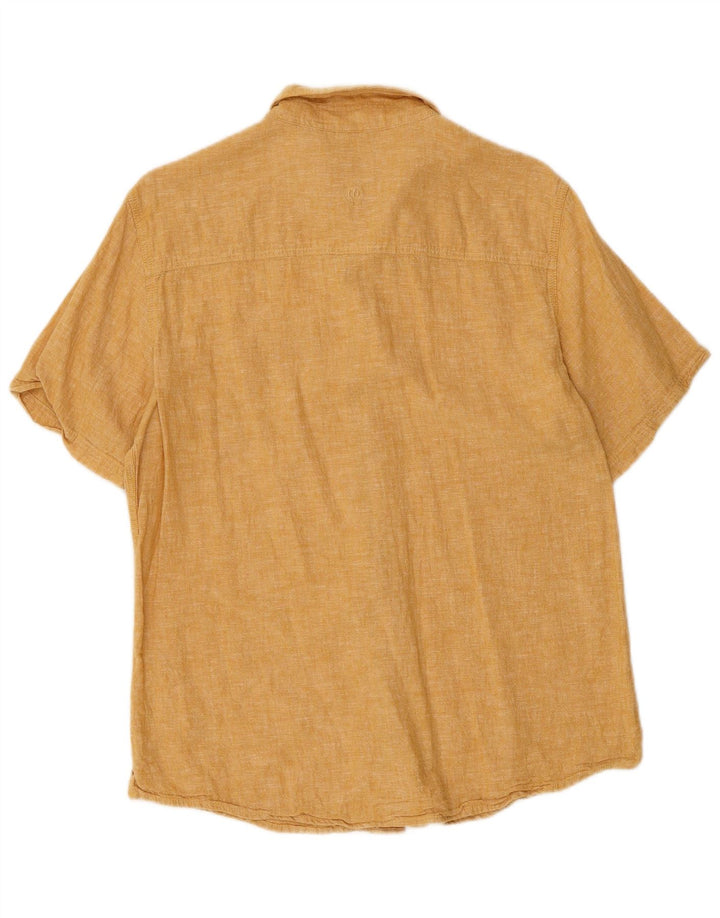 Fat Face Chemise à manches courtes pour homme Petit lin jaune