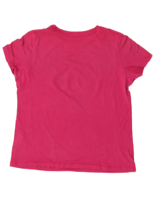 Puma Womens Graphic T-Shirt Top UK 12 Medium Pink Cotton