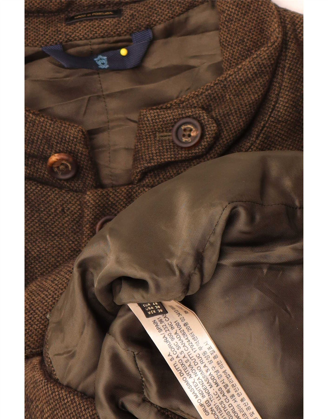 Massimo Dutti Veste matelassée pour homme EU 48 Marron moyen en coton moucheté