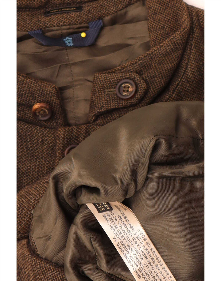 Massimo Dutti Veste matelassée pour homme EU 48 Marron moyen en coton moucheté