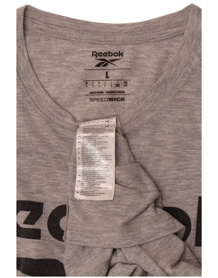 REEBOK T-Shirt Graphique Homme Grand Gris Moucheté Polyester
