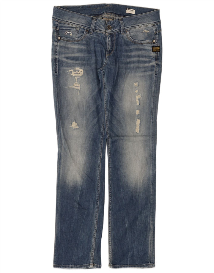 G-Star Femme Jean droit vieilli W31 L32 Bleu Coton