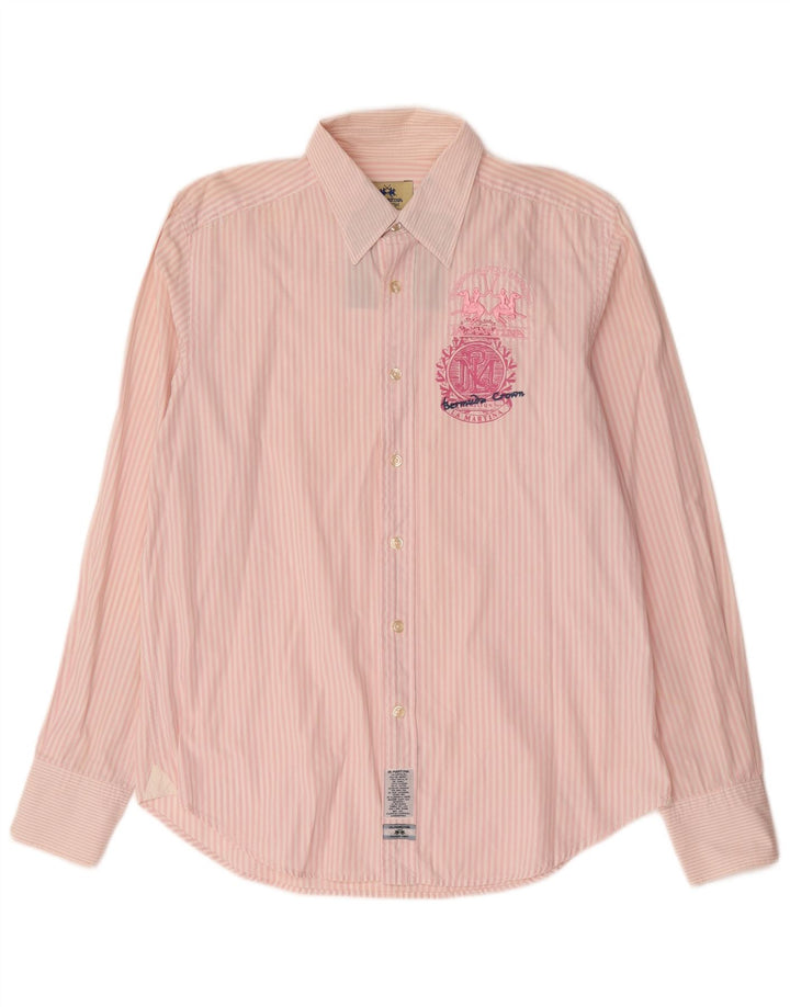 La Martina Chemise graphique pour homme à grandes rayures roses