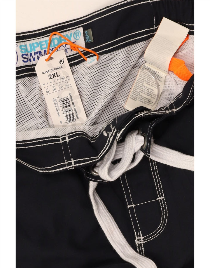 SUPERDRY Short de Bain Graphique Homme 2XL Bleu Marine Colorblock Polyester