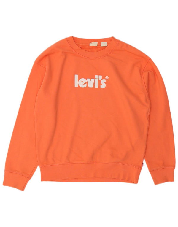 Levi's Graphic Loose Fit Sweatshirt Jumper XS Homme Orange Coton