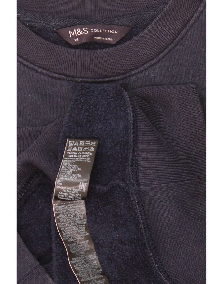 Marks & Spencer Sweat-shirt graphique pour femme UK 14 Large Bleu marine
