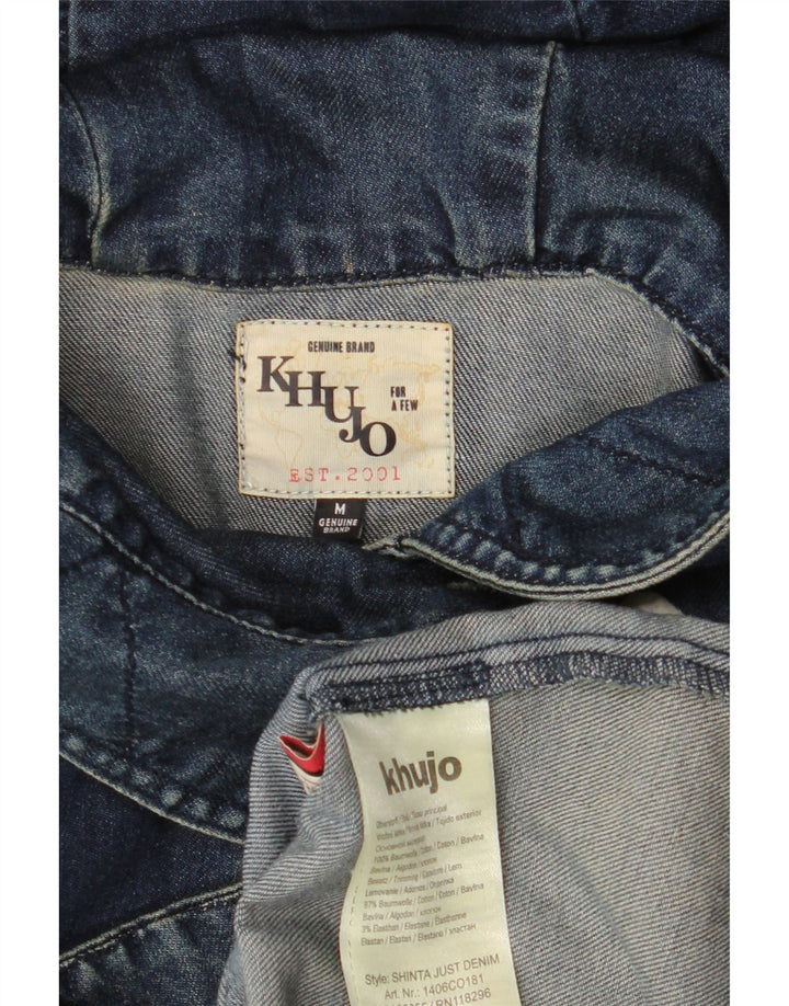 KHUJO Duffle-coat à capuche pour femme UK 44 en coton bleu marine moyen