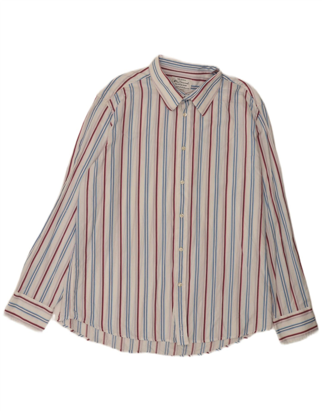 Ben Sherman Chemise Homme 2XL Coton Rayé Blanc