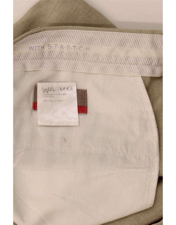 Marks & Spencer Pantalon de Costume Droit Homme W38 L26 Beige Polyester