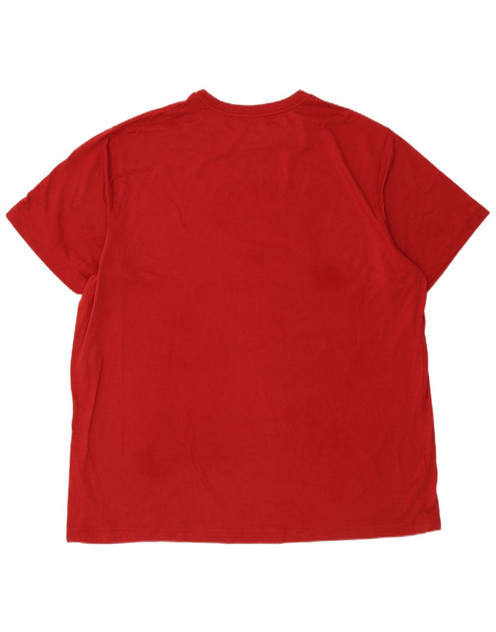 EDDIE BAUER T-Shirt Homme Top 2XL Rouge Coton
