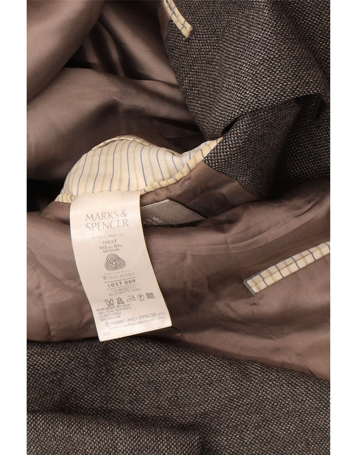 Marks & Spencer Veste blazer à 2 boutons pour homme UK 40 Gris moyen Laine vierge