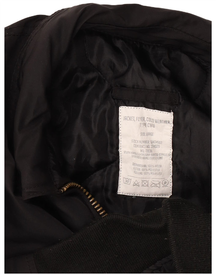vintage Mens Cold Weather Flight Aviator Jacket UK 40 Grand Nylon Noir