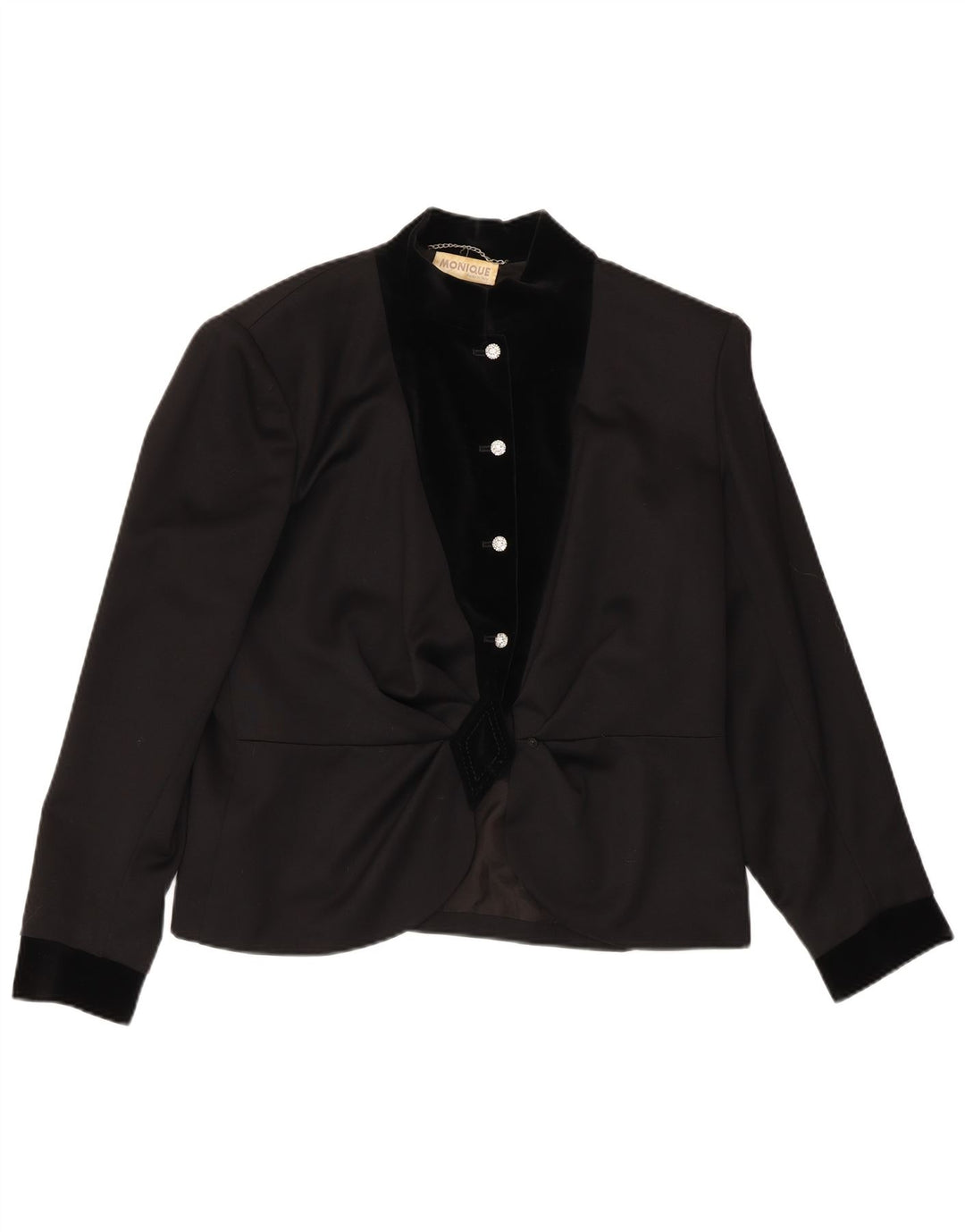 Monique Ensemble jupe 2 pièces à 4 boutons pour femme IT 46 Large W30 Noir Colourblock