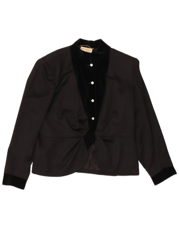 Monique Ensemble jupe 2 pièces à 4 boutons pour femme IT 46 Large W30 Noir Colourblock