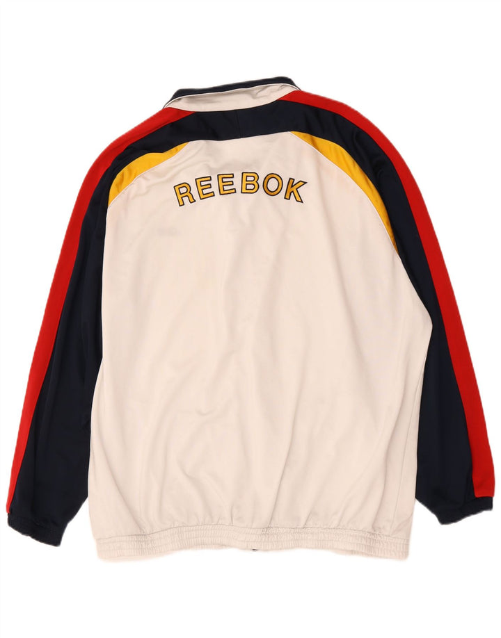 Reebok Veste de Survêtement Graphique Coupe Ample Homme Blanc Large Colorblock