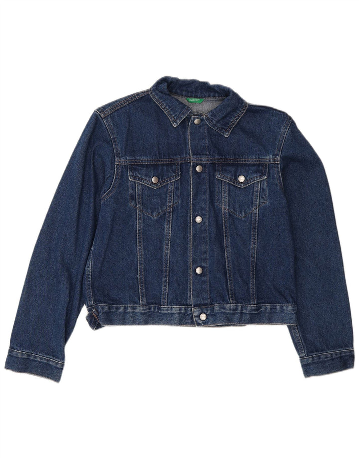 Benetton Veste en Jean Garçon 9-10 Ans Grand Bleu Coton