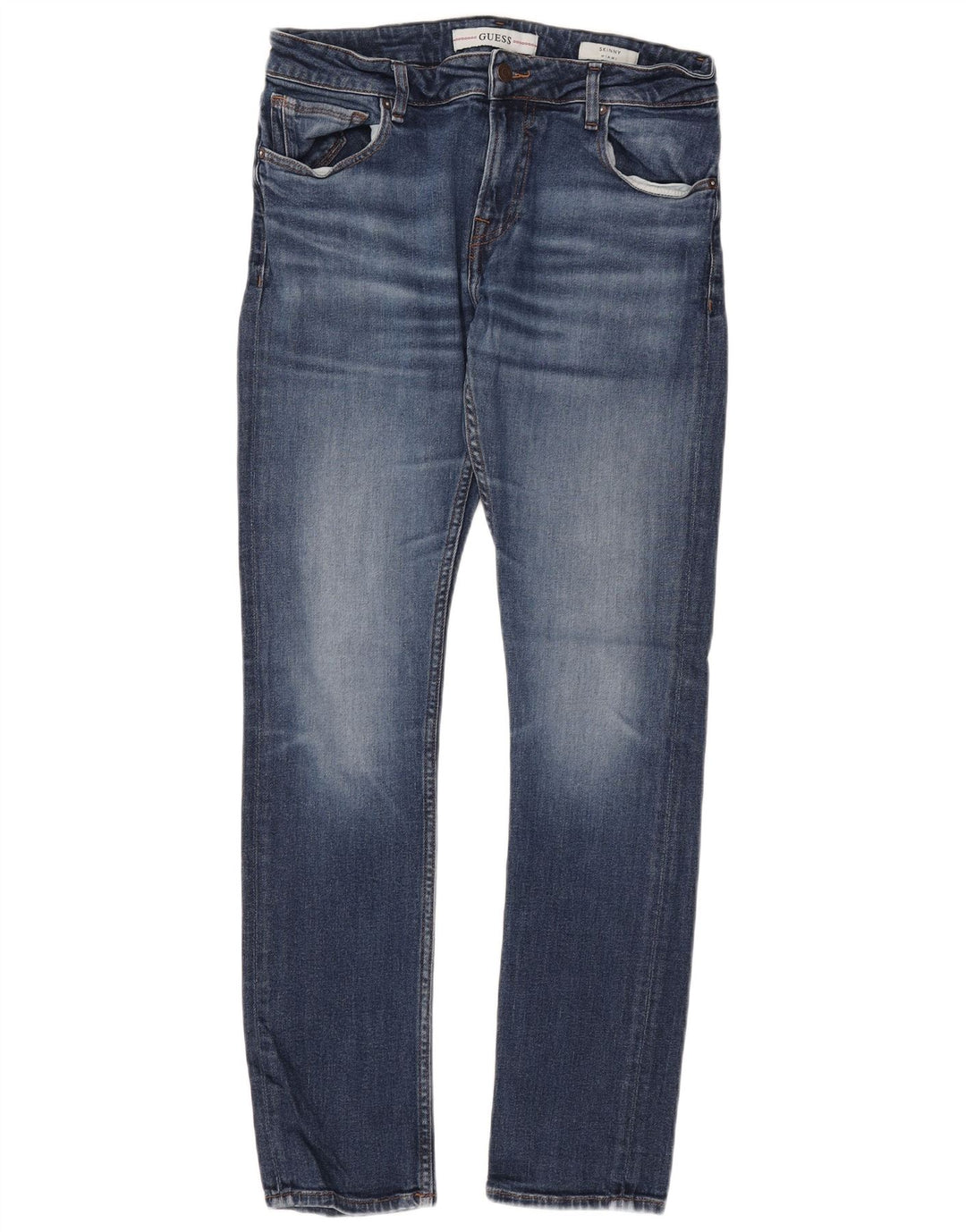 GUESS Femme Miami Skinny Jeans W34 L31 Bleu Coton