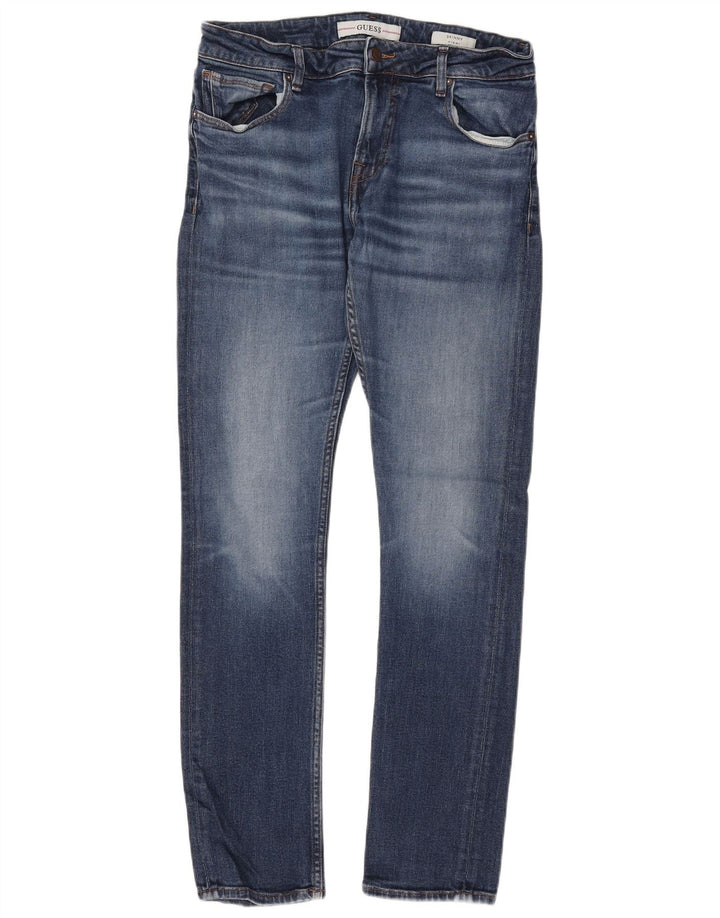 GUESS Femme Miami Skinny Jeans W34 L31 Bleu Coton