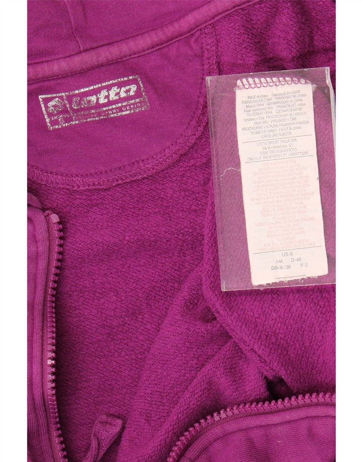 LOTTO Pull à capuche surdimensionné avec fermeture éclair graphique pour femme UK 10 Petit Marron