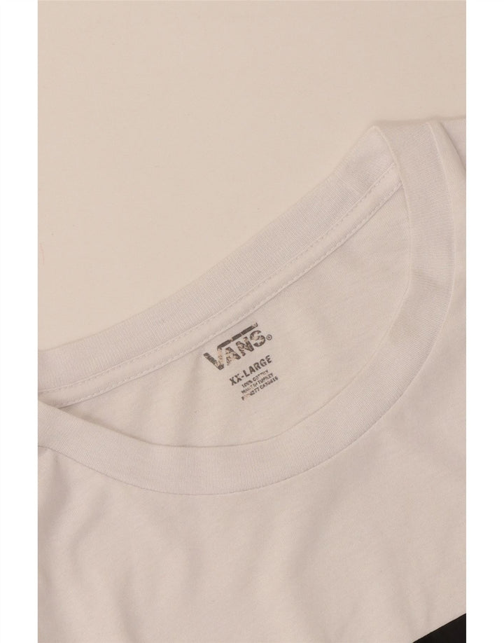 Vans Haut graphique à manches longues pour hommes 2XL en coton blanc