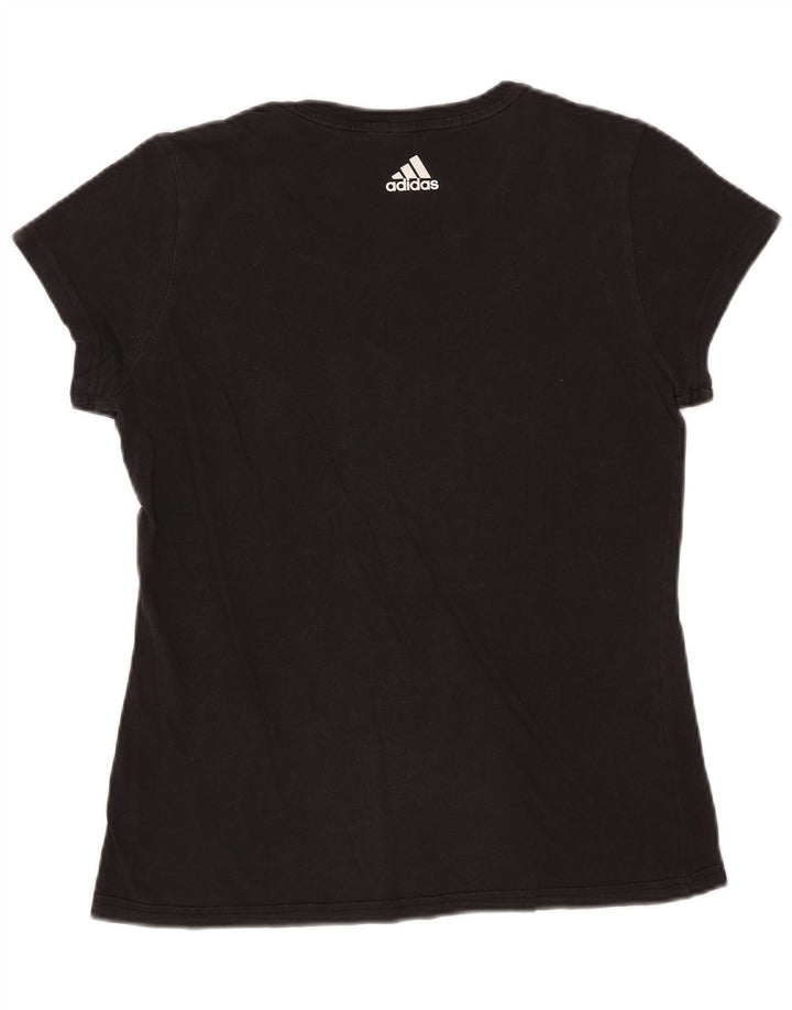Adidas T-shirt graphique pour femme UK 12 Noir moyen