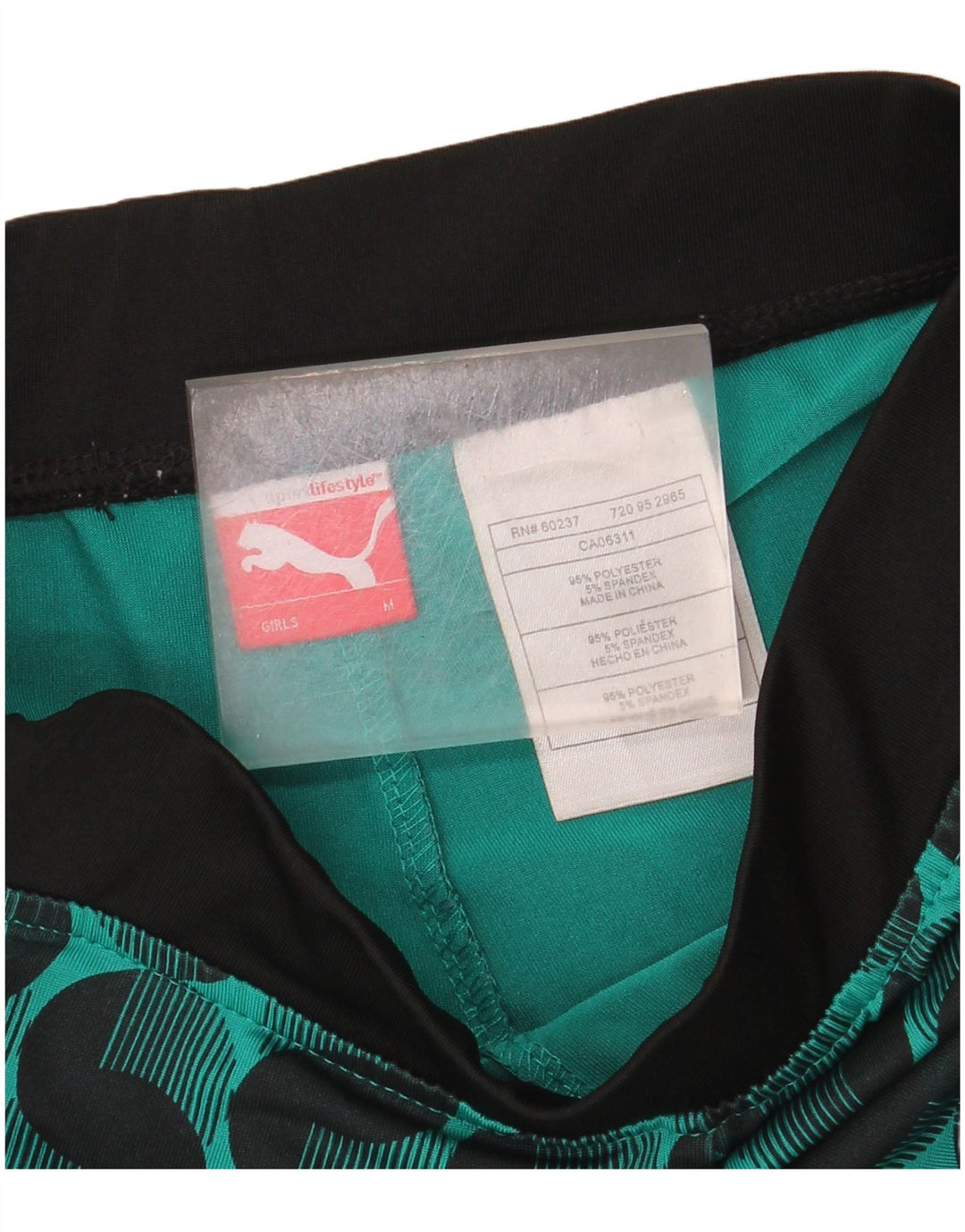 Puma Legging Fille 9-10 ans Vert Moyen Géométrique Polyester