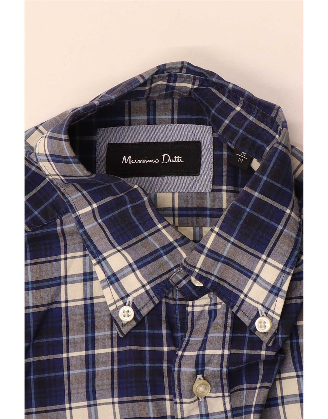 Massimo Dutti Chemise homme à carreaux bleu moyen