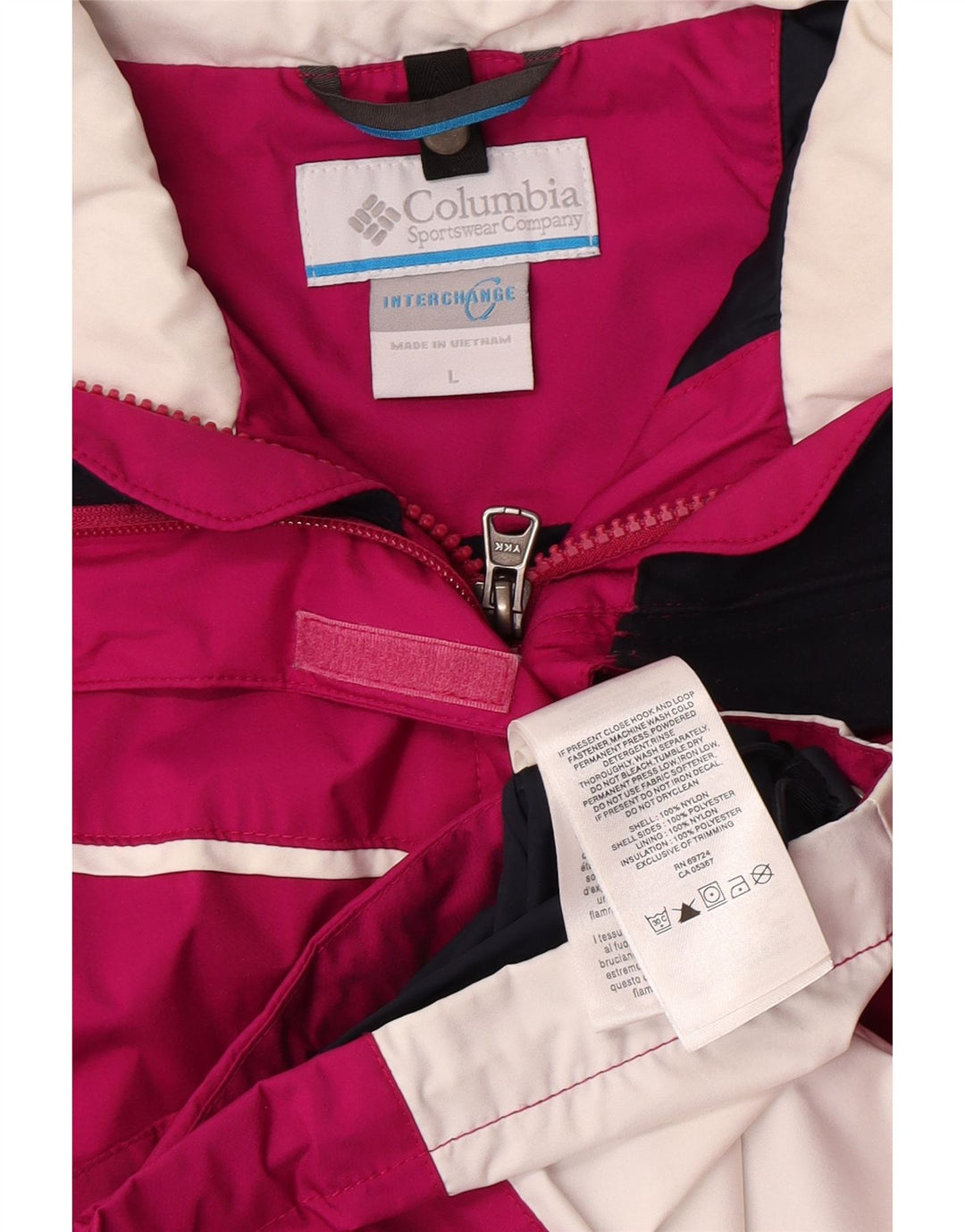 Columbia Veste de pluie Interchange pour femme UK 16 Large Rose Colorblock Nylon