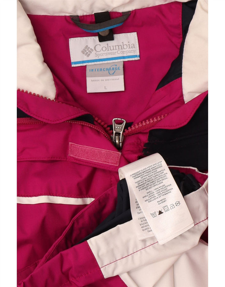 Columbia Veste de pluie Interchange pour femme UK 16 Large Rose Colorblock Nylon