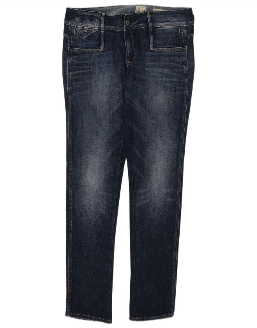 G-Star Femme 3301 Slim Jeans W32 L32 Bleu Marine Coton
