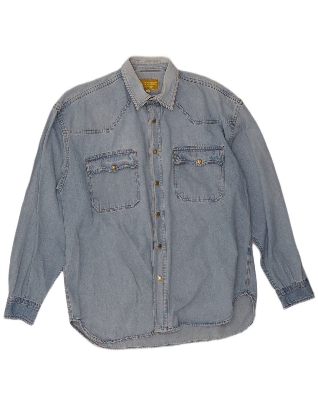 Chemise en jean vintage pour homme grand bleu
