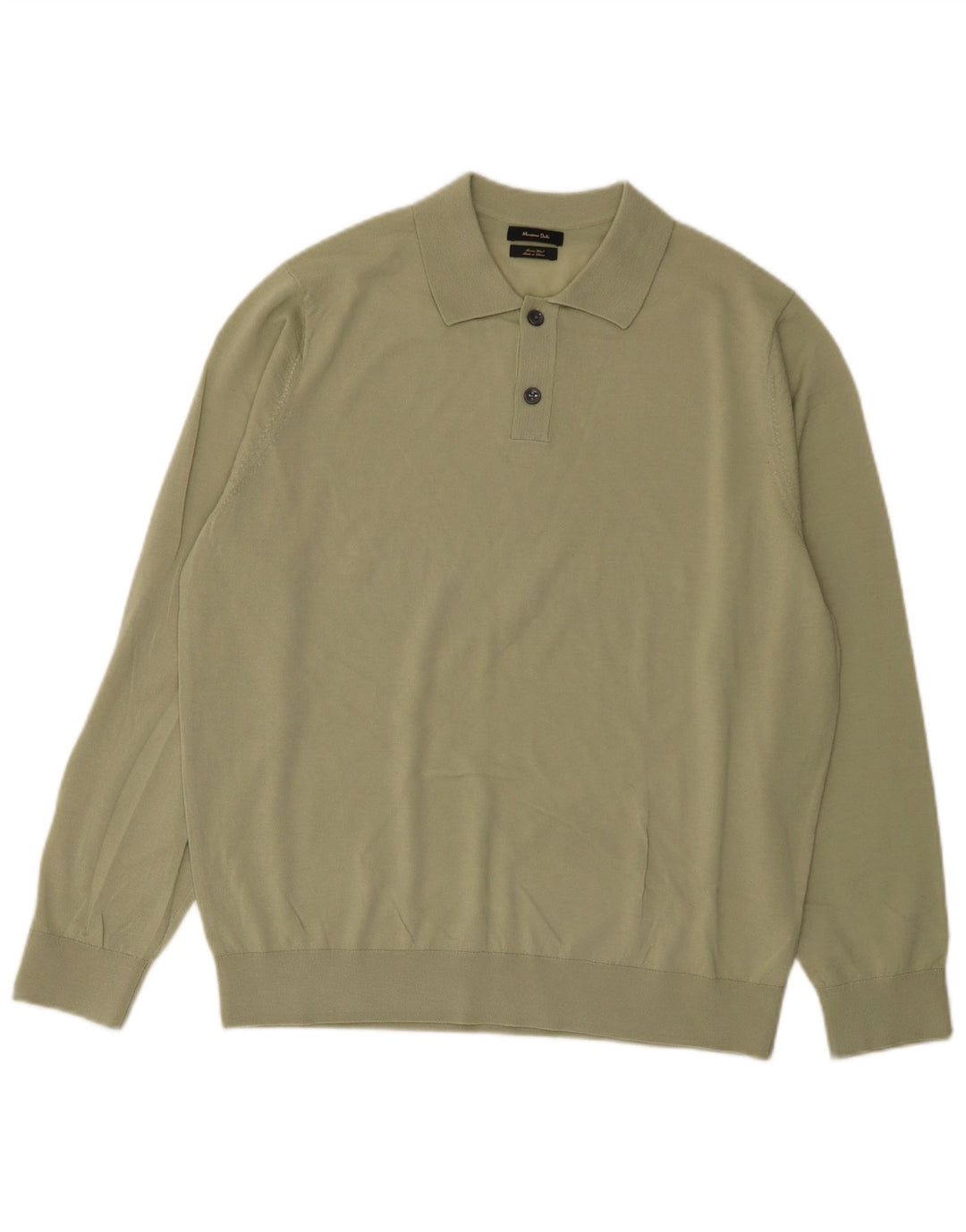 Massimo Dutti Pull à col polo pour homme XL en laine verte