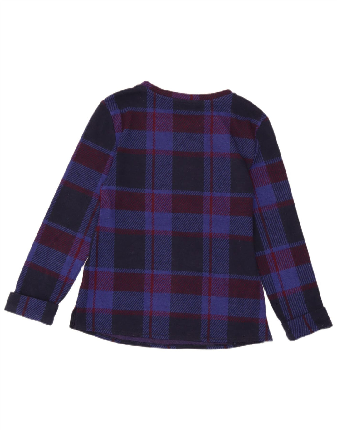 Marks & Spencer Haut à manches longues pour femme UK 6 XS Bleu marine à carreaux Polyester