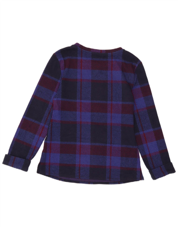 Marks & Spencer Haut à manches longues pour femme UK 6 XS Bleu marine à carreaux Polyester