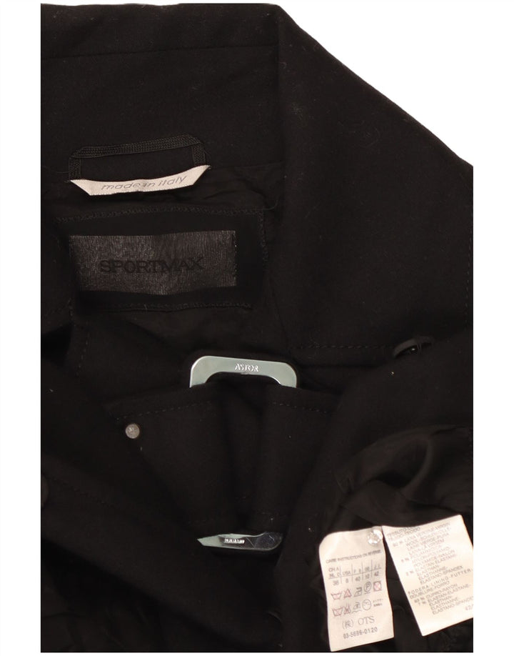 Sportmax Veste Blazer Femme UK 10 Petite Laine Noire