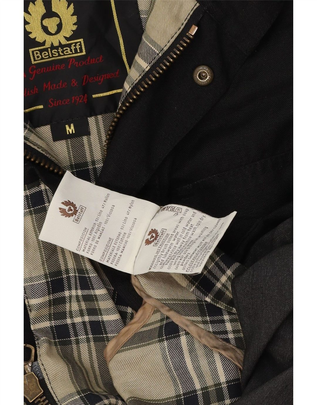 BELSTAFF Veste utilitaire pour hommes UK 38 Coton noir moyen