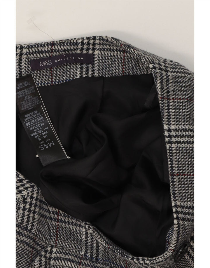Marks & Spencer Mini jupe femme UK 8 Small W28 gris pied-de-poule acrylique