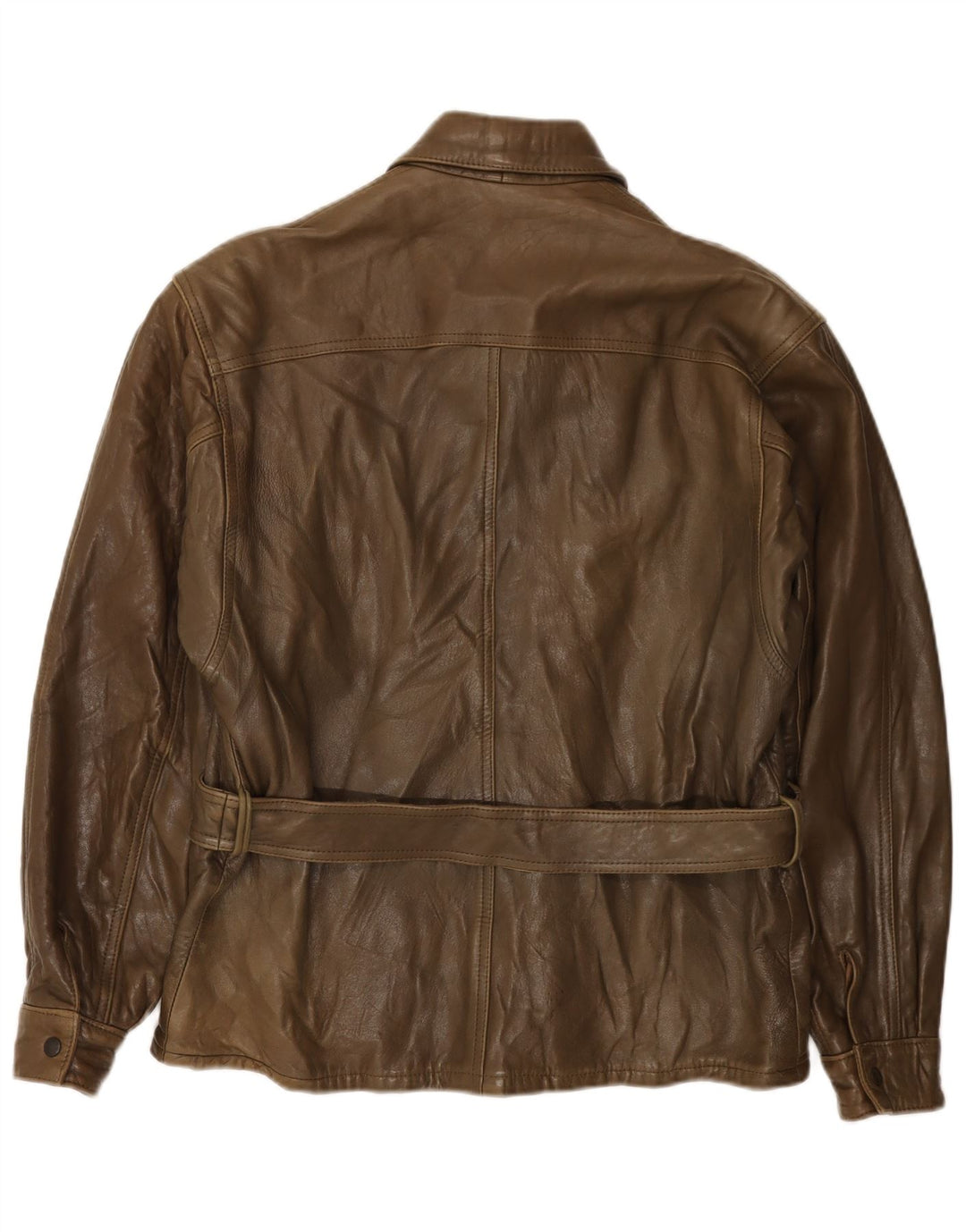 veste en cuir homme vintage IT 50 Grand cuir marron