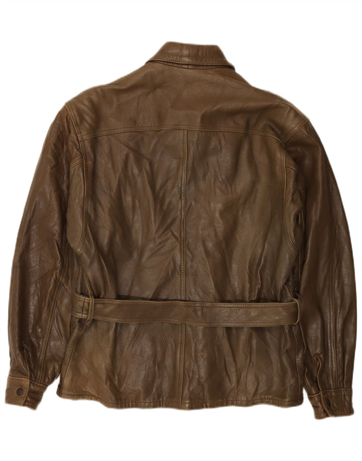 veste en cuir homme vintage IT 50 Grand cuir marron