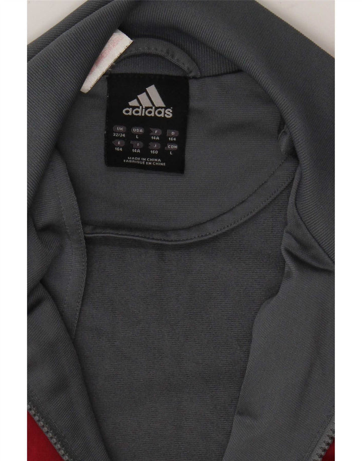 Adidas Veste de Survêtement Garçon 13-14 Ans Gris Colorblock Polyester